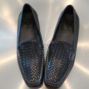 Cole Haan Black All Leather Loafers.